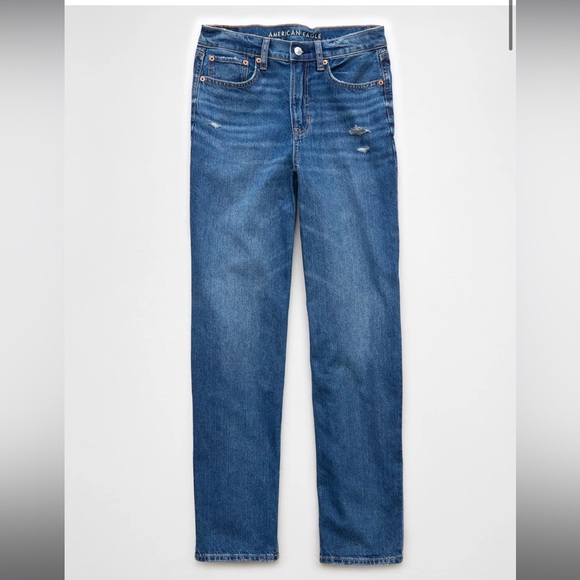 AE Strigid Super High-Waisted Baggy Straight Jean - Picture 2 of 3